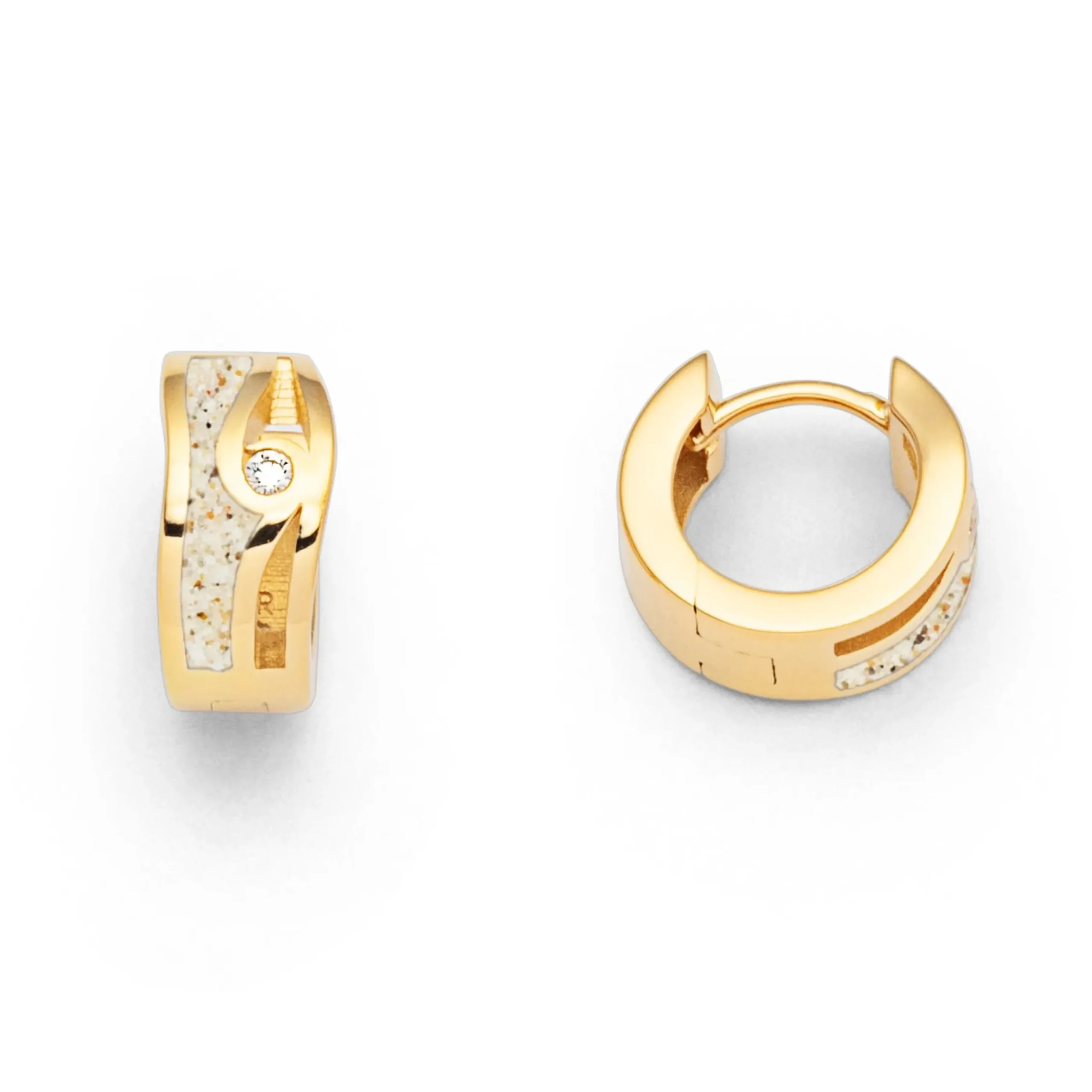 Ohrring "Maui" Strandsand/Zirkonia vergoldet