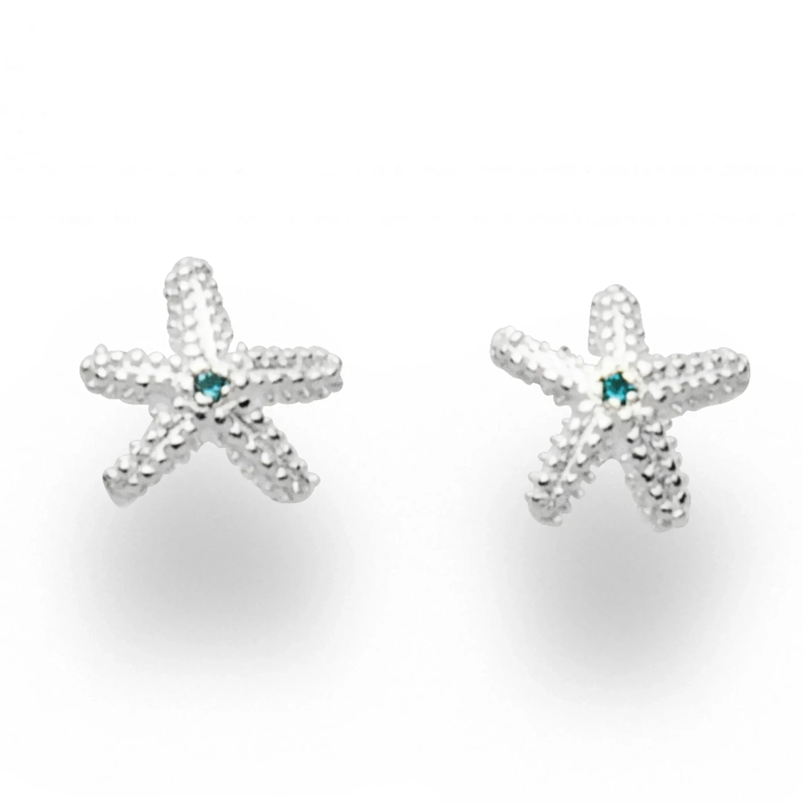 Ohrstecker ''Seestern'' Zirkonia blau