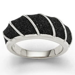 Ring "Bali" Lavasand rhodiniert