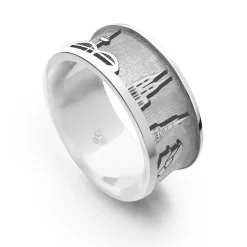 Ring "Köln" sandlos, matt, hell rhodiniert