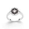 Ring "Kompassrose 2.0" Zirkonia und Lavasand