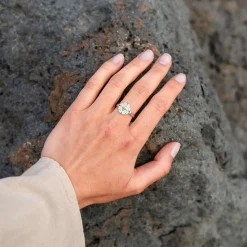 Ring "Kompassrose 2.0" Zirkonia und Strandsand