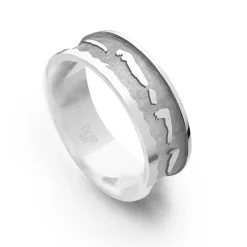 Ring "Nordsee" 7 mm innen matt, hell rhodiniert