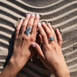 Ring "Ocean Stream" Strandsand/blauer Steinsand