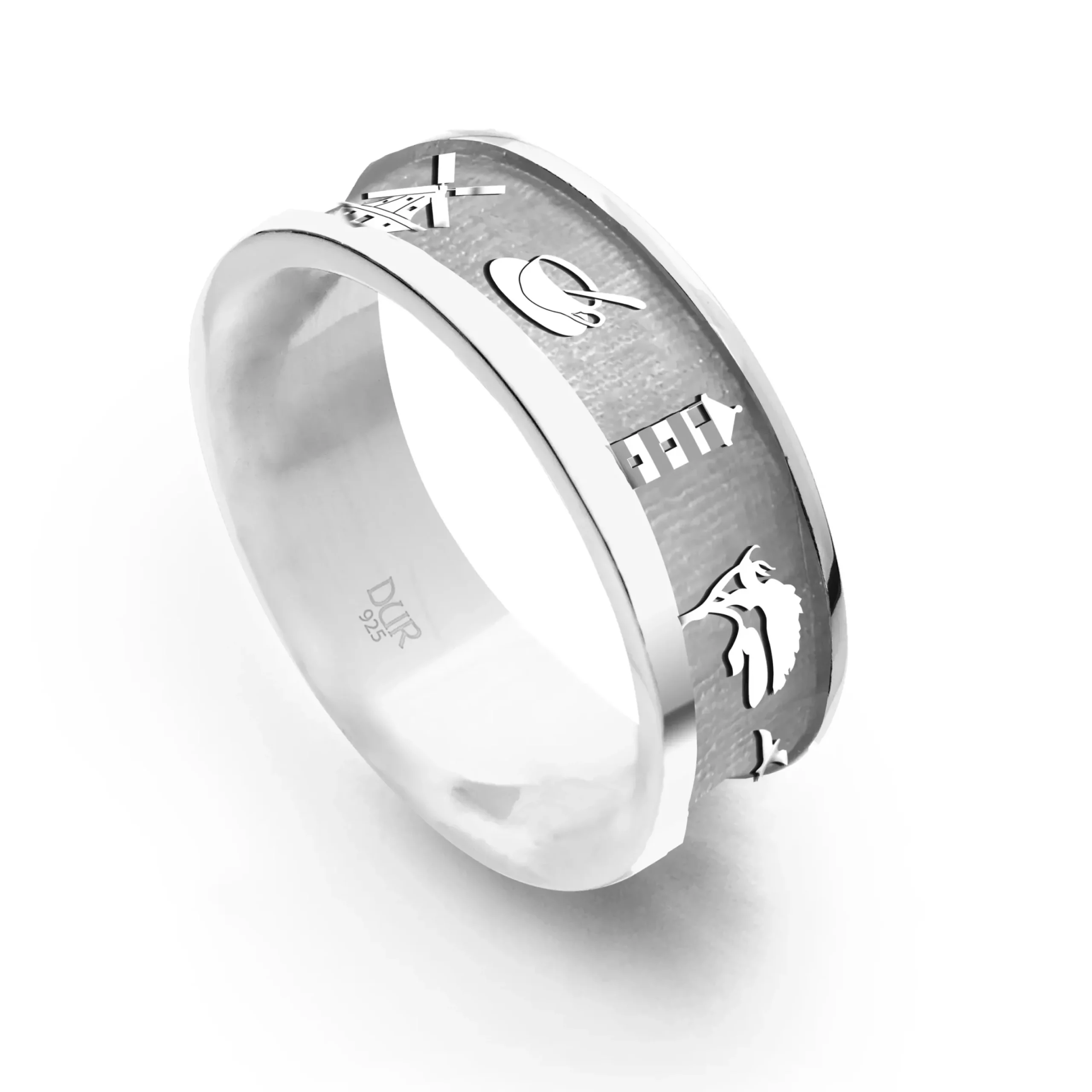 Ring "Ostfriesland" 7 mm innen matt, hell rhodiniert