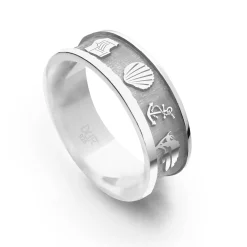 Ring "Ostsee" 7 mm innen matt, hell rhodiniert