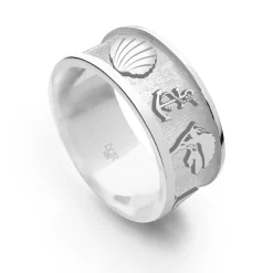 Ring "Ostsee 2.0" sandlos, matt, hell rhodiniert