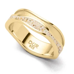 Ring "Strandwellen" Strandsand vergoldet