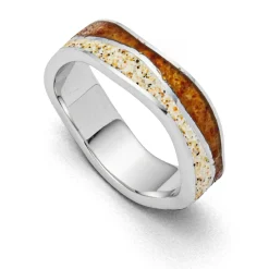 Ring "Strandwellen"mit Bernstein