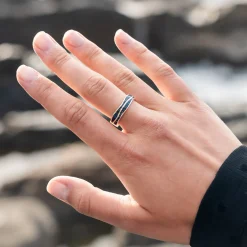 Ring "Welle" Mosaik Seeopal