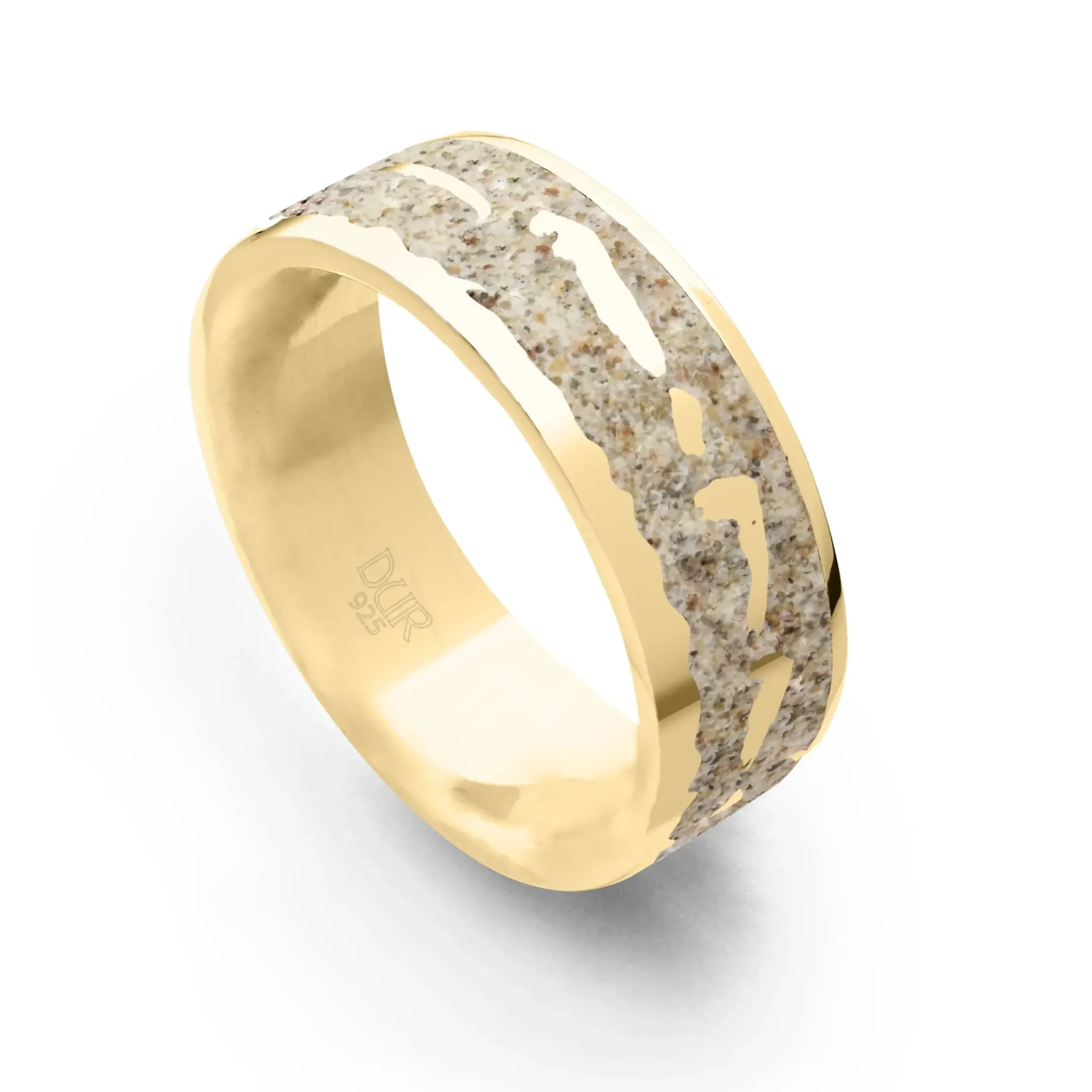 Strandring "Nordsee" 7 mm Strandsand vergoldet